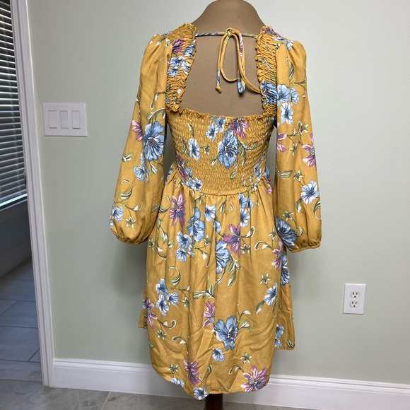 Xhilaration Yellow Floral Sun Dress - Picture 4 of 6